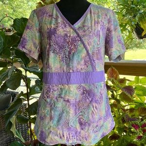 Pretty Purple Tie Back Scrub Top